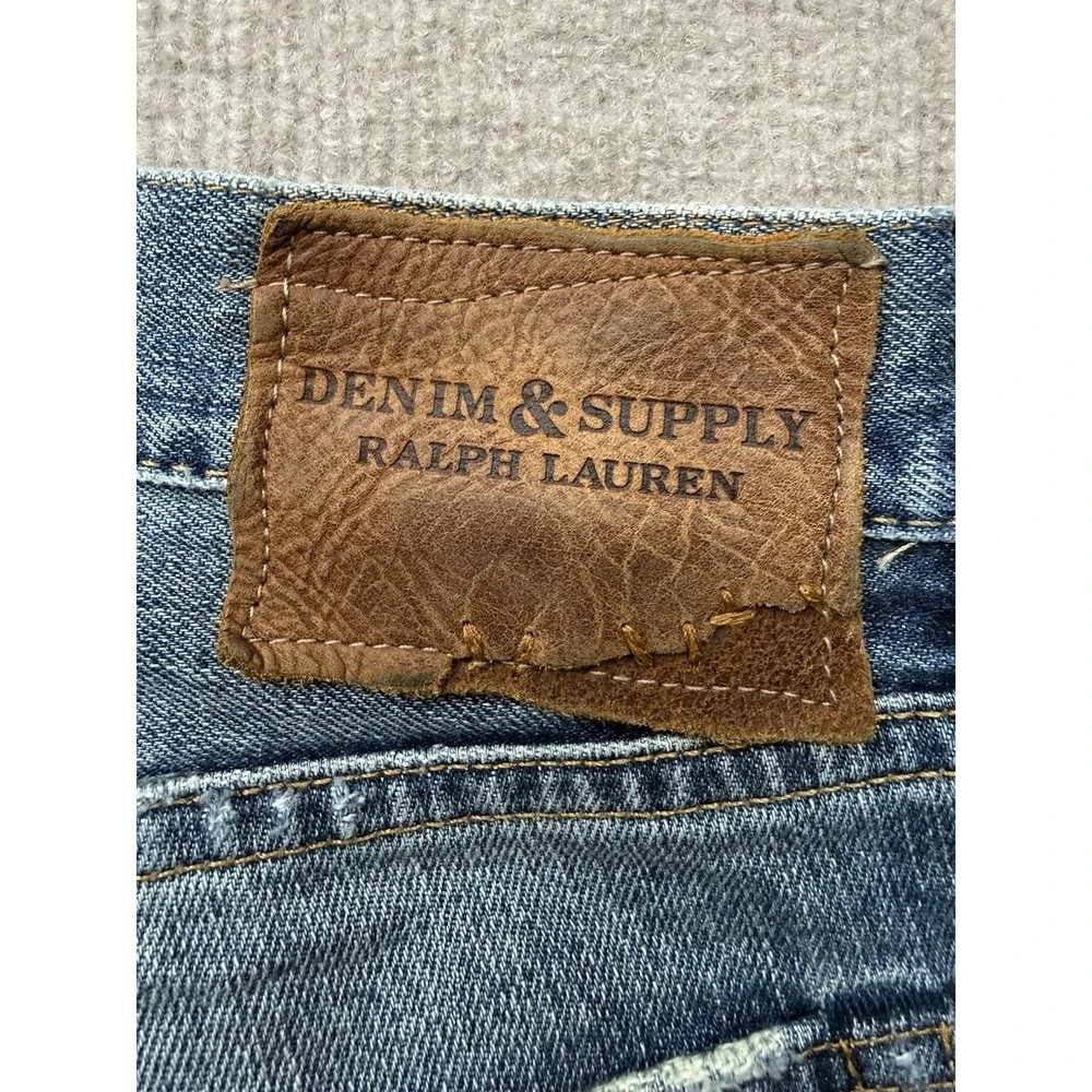 Denim & Supply Ralph Lauren Jeans 31x32 USA Flag Eagle Distressed Slim Vintage - Picture 12 of 16